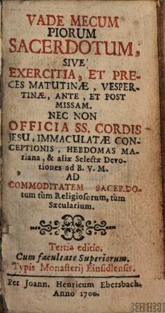 Vademecum piorum Sacerdotum