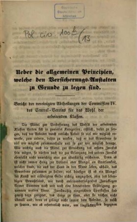 Mittheilungen des Centralvereins für das Wohl der Arbeitenden Klassen. 13. 1852
