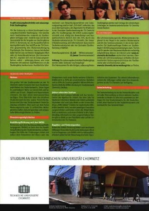 Studium an der Technischen Universität Chemnitz