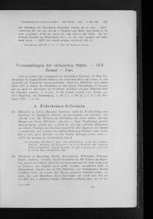 Versammlungen der sächsischen Städte. -1473 Januar - Juni.