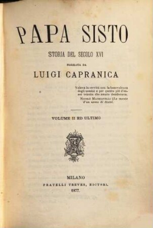 Papa Sisto storia del secolo XVI, 2