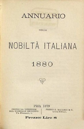 Annuario della nobiltà italiana, 1880