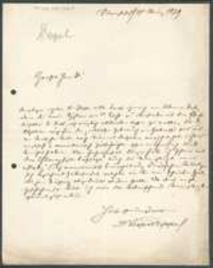 Brief von Leopold Dippel an Unbekannt