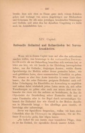 XIV. Capitel. Rationelle Heilmittel und Heilmethoden bei Nervenkrankheiten