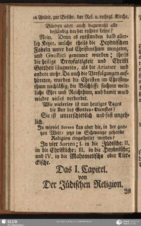 Das I. Capitel, von Der Jüdischen Religion