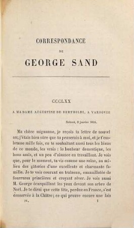 Correspondance 1812 - 1876 : (Sand), 4