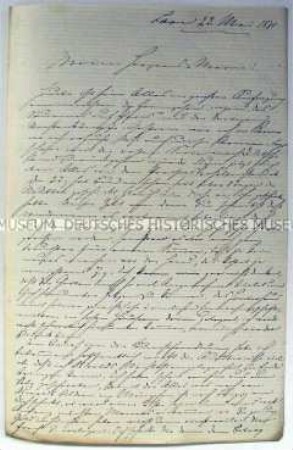 Brief von Bernhard Rostosky an seine Frau
