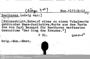 Beethoven, Ludwig van, Skizzenblatt