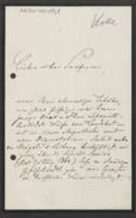Brief von Max Kolb an Unbekannt