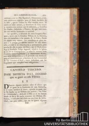 Capitulo Tercero. dase noticia del dinero que se gastó en esta Fábrica.