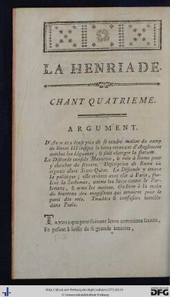 Chant Quatrieme.