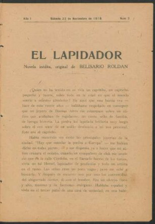 1918000200: El lapidador : novela inédita original
