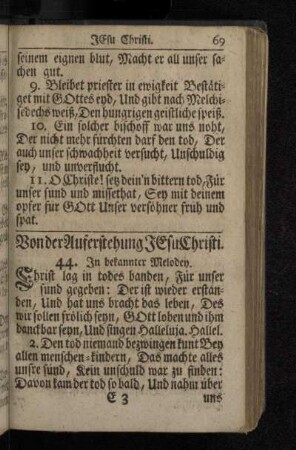 Von der Auferstehung Jesu Christi.
