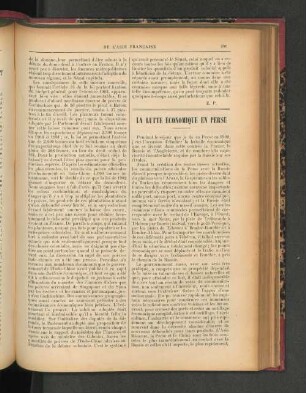 La Lutte Économique en Perse.
