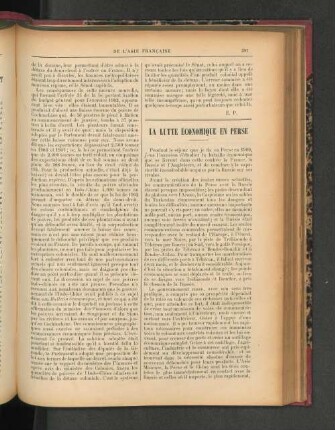 La Lutte Économique en Perse.