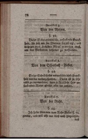 Artikel 6. Von dem Scharlach-Fieber.