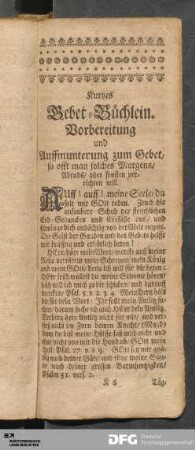 Kurtzes Gebet-Büchlein
