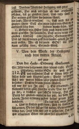 V. Von dem Werke der Heiligung nach dem dritten Articul.