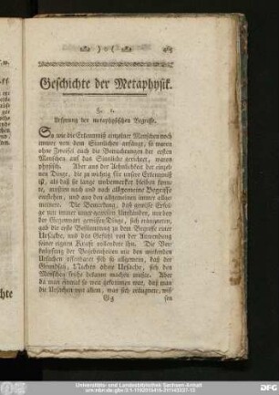 Geschichte der Metaphysik.