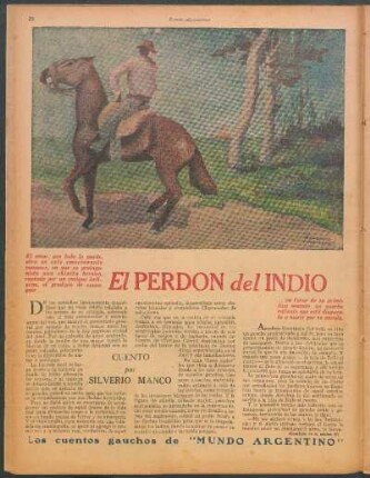 El perdón del indio : Los cuentos gauchos de "Mundo Argentino"