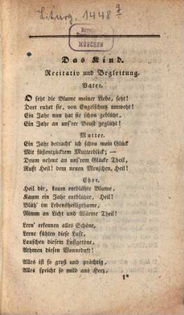 Die vier Menschenalter : Cantate