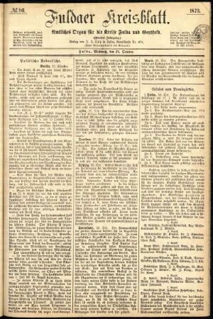 Ausgabe vom Mittwoch, den 29. Oktober 1873.