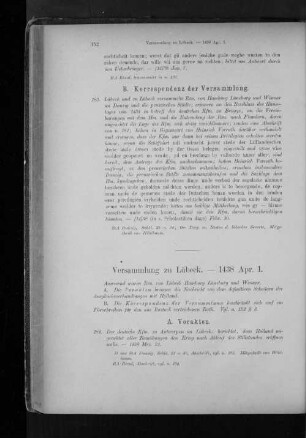 Versammlung zu Lübeck. - 1438 Apr. 1.