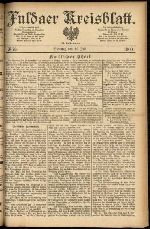 Ausgabe vom Dienstag, den 10. Juli 1900.