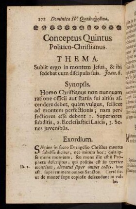 278-285, Conceptus Quintus. Politico-Christianus.