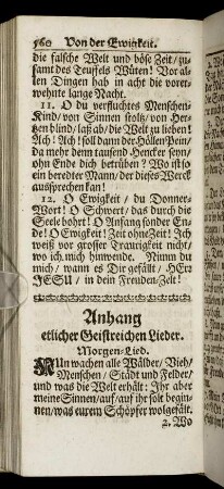 Anhang etlicher Geistreichen Lieder.