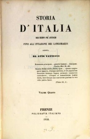 Storia d'Italia dai tempi più antichi fino all'invasione dei Longobardi. 4