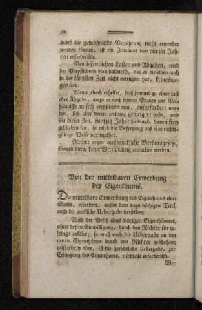 Von der mittelbaren Erwerbung des Eigenthums.