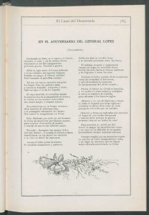 En el aniversario del General López. [Poesía] : (Fragmento)