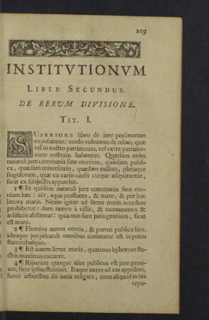 Liber secundus. De rerum divisione.