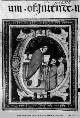 Initiale C mit dem Heiligen Abendmahl - Antiphonarium proprium de tempore et Commune Sanctorum