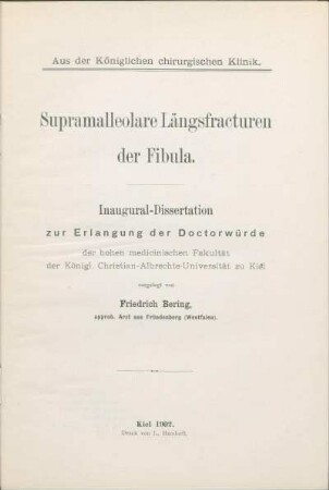 Supramalleolare Längsfracturen der Fibula