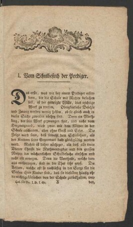 Ersten Bandes Erstes Stück