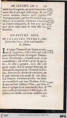 Chapitre XXVI: De la langue turque [...]