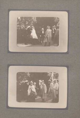 oben: Großherzog Friedrich I. von Baden und Großherzogin Luise bei der Begrüßung von Hans Thoma in Heidelberg unten: Großherzog Friedrich I. von Baden und Großherzogin Luise bei der Begrüßung von Hans Thoma in Heidelberg