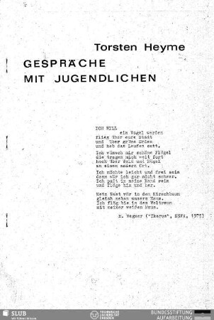 Gespräche mit Jugendlichen
