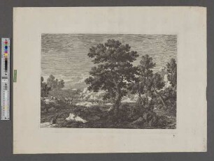 [Waldlandschaft mit Hirten]