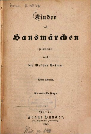 Kinder- und Hausmärchen