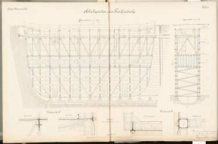 Seehafen Schinkelwettbewerb 1898: Trockendock: Schiebeponton. Schnitte 1:50, 1:10