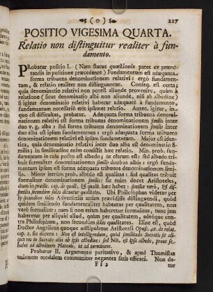 227-240, Positio Vigesima Quarta. Relatio non distinguitur realiter à fundamento