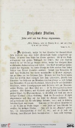 Dreizehnte Station. Jesus wird von dem Kreuze abgenommen