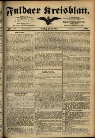 Ausgabe vom Dienstag, den 25. Mai 1909.
