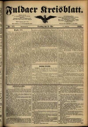 Ausgabe vom Dienstag, den 25. Mai 1909.