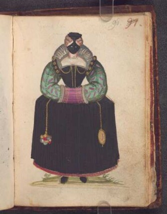 Gouache: maskierte Dame