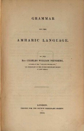 Grammar of the Amharic language