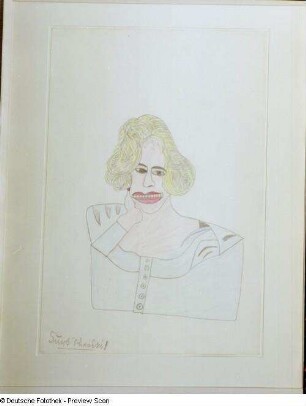 Ohne Titel (Büste einer lachenden Frau) : Ohne Titel (Büste einer lachenden Frau). Mischtechnik. Ausstellung: Kurt Wanski. Arbeiten auf Papier, 10.01.-02.03.2003
